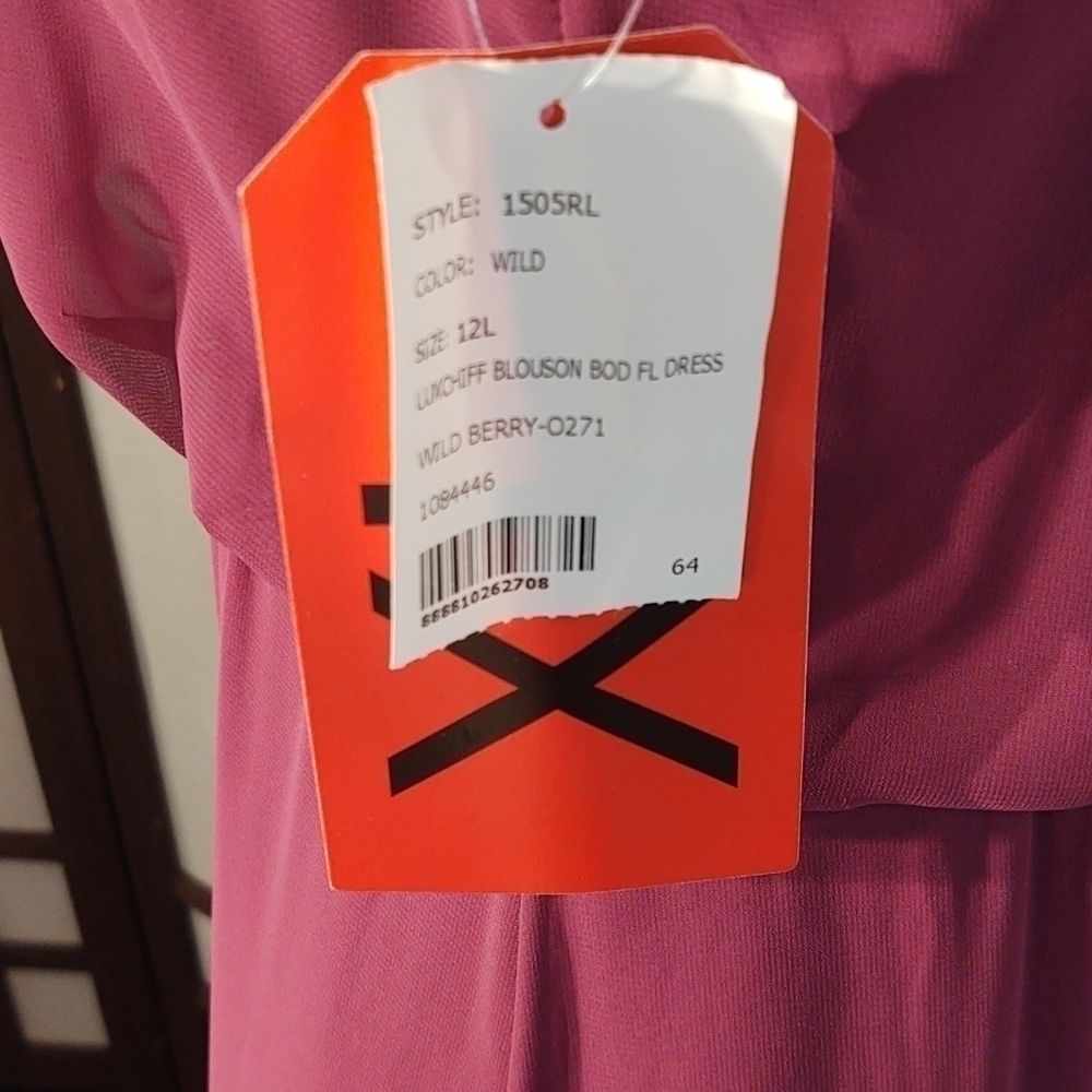 After Six Chiffon Blouson Body Full Length Dress Sz 12 Long  NWT - Picture 10 of 13